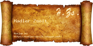 Hadler Zsolt névjegykártya